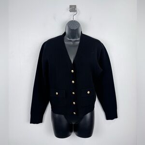 J.Crew Women Patch Pocket Black Cardigan Size Small